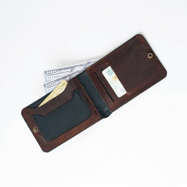 Bifold Wallet Button - Black